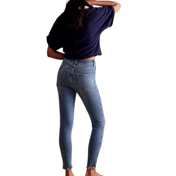 We The Free Free People Raw Hem High-Rise Super Skinny Jegging Jeans Sz 24 NWT - Picture 3 of 15